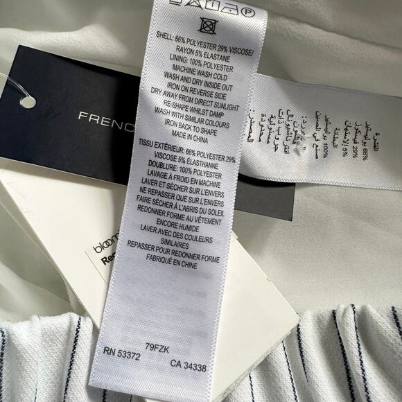 French Connection Pinstripe Shorts Size US 6 Summer White - Picture 8 of 14